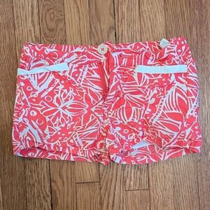 Lilly Pulitzer Pink and White Patterned Toddler Shorts